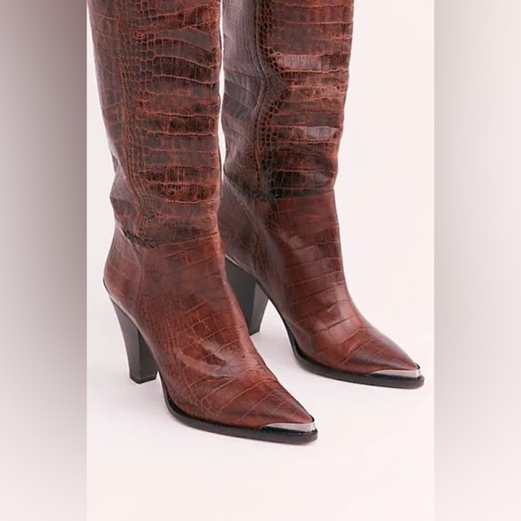 FREE PEOPLE Stevie Boot Womens Tall Leather Knee-High Boots NWT - Picture 5 of 6